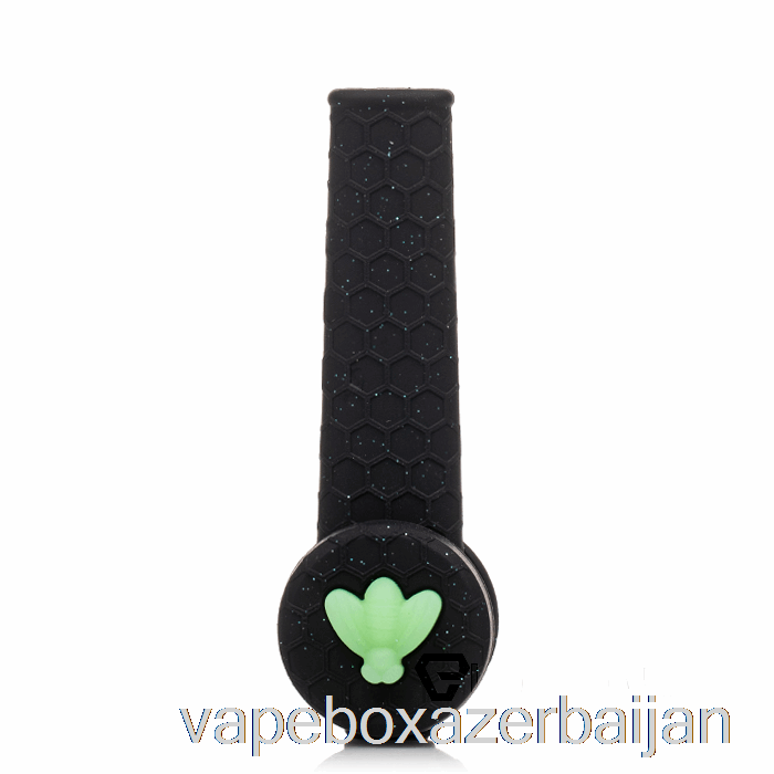 Vape Smoke Stratus Trio Silicone Pipe Shiny Panther (Glitter Black / UV Green Bee)